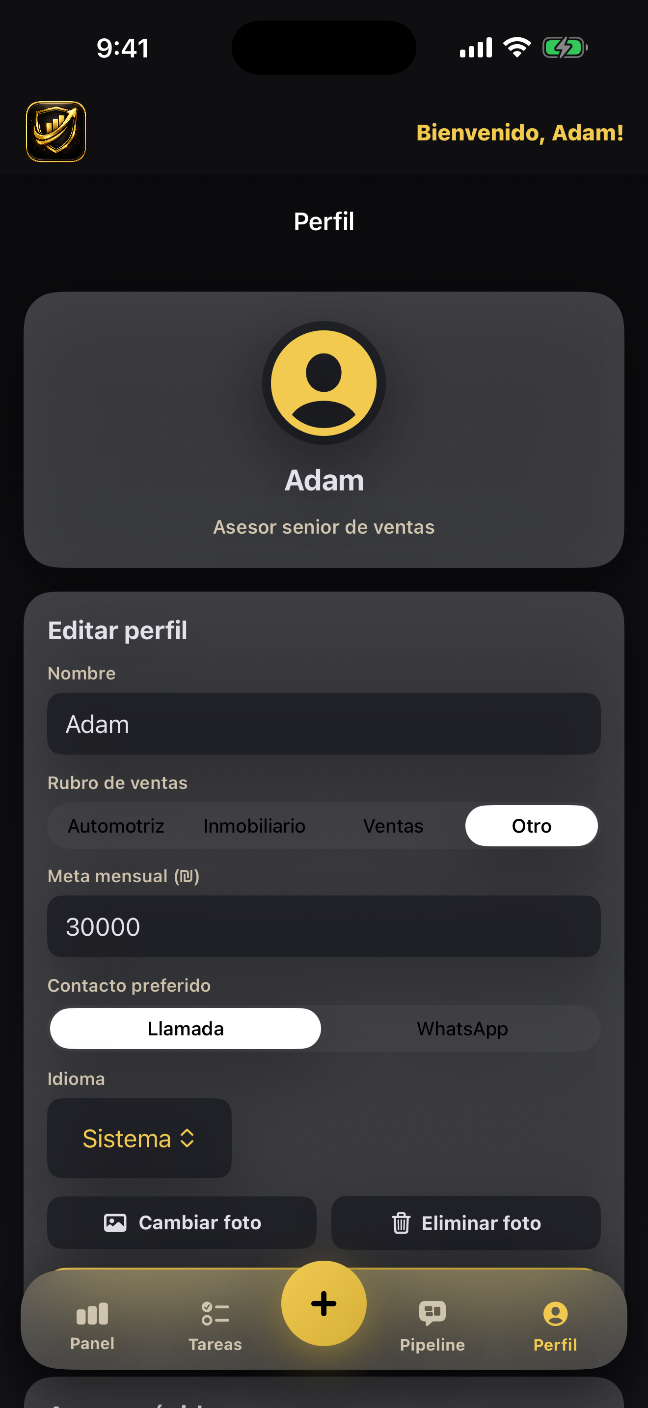 SalesCRM by Spanko screenshot 04-profile.png